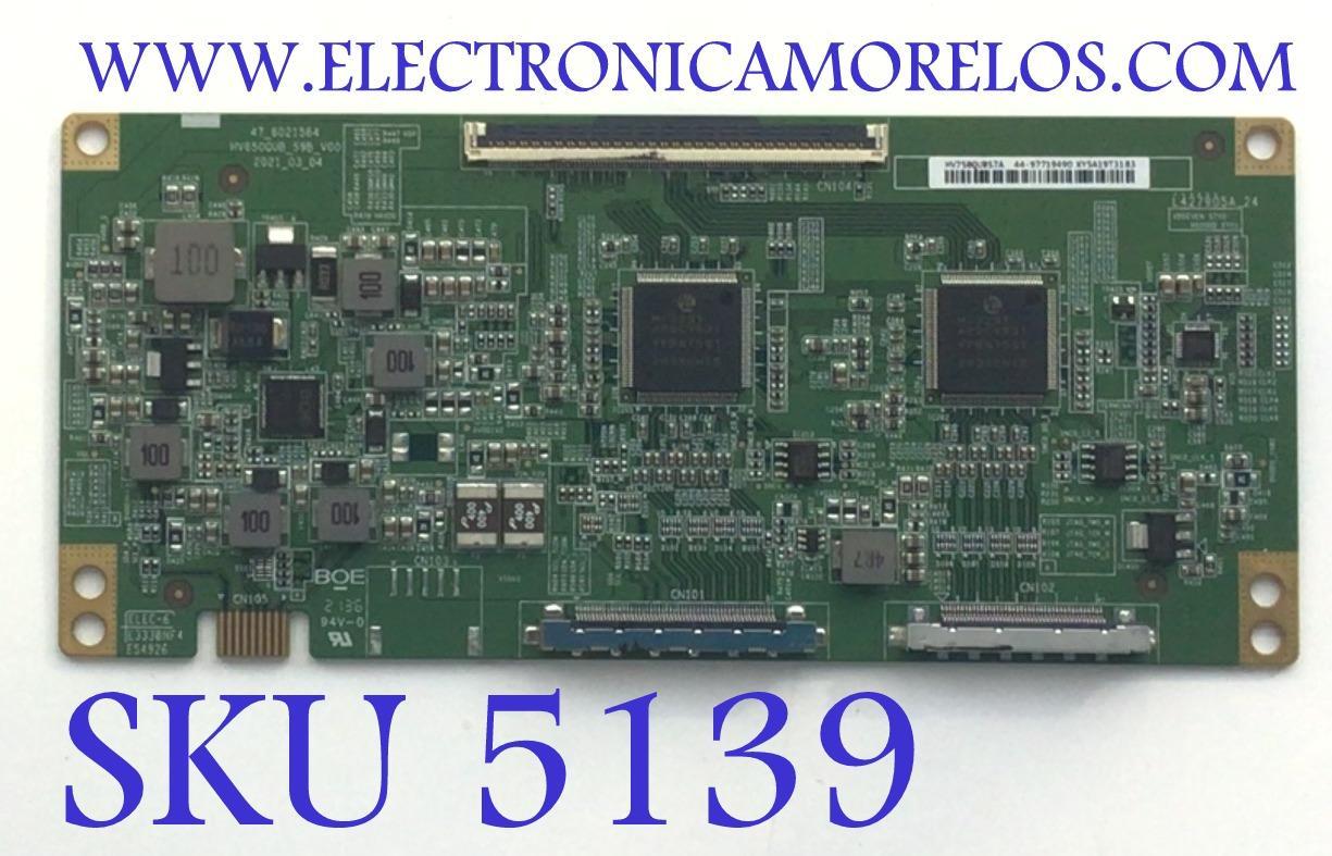 T-CON PARA TV VIZIO / NUMERO DE PARTE 44-9771949O / 47_6021564 / 44-97719490 / PANEL TPT750WR-QUBS7A.K REV:SN2PB / DISPLAY HV750QUB-S7A / MODELO P75Q9-J03 LTYUH7